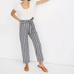 Madewell Striped Paperbag Crop Pants